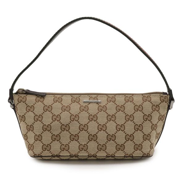 Gucci GG Canvas Sherry Line Accessory Pouch Sub Bag Multi Pouch Khaki Beige - Picture 1 of 8